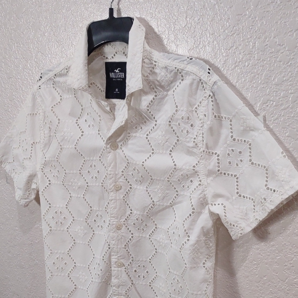 Hollister White Men's Shirt - Picture 5 of 16